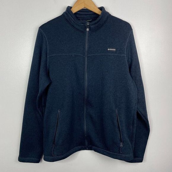 Woods  Mens Full Zip Long Sleeve Knit Fleece Sweater  Navy Blue  Size XL - Picture 1 of 3